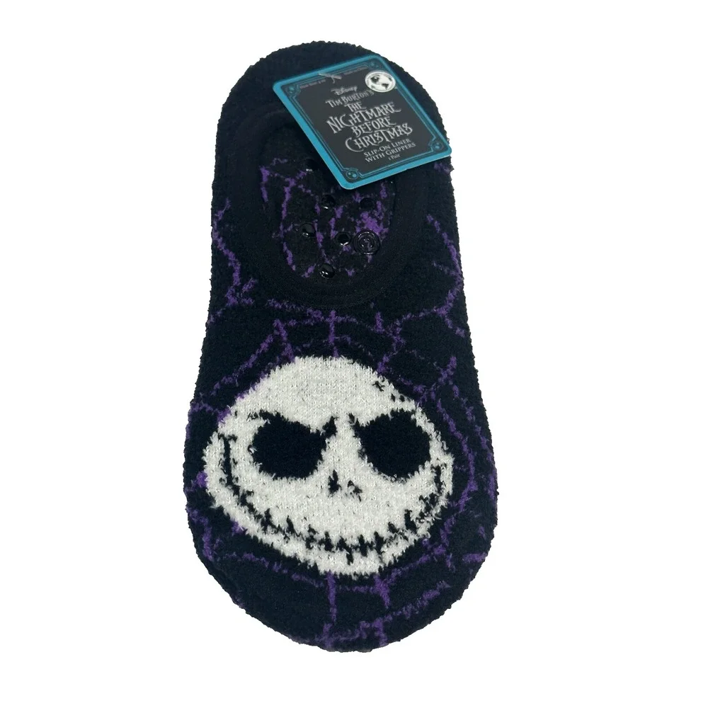 1 pair womens nightmare before christmas‎ slipper socks grippers size 4-10